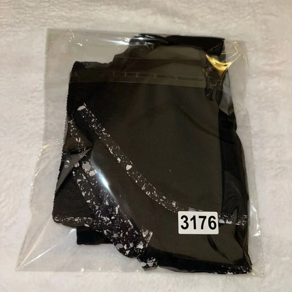 Nike Drifit Women’s Large Running Shorts Black White Speckles Drawstring EUC